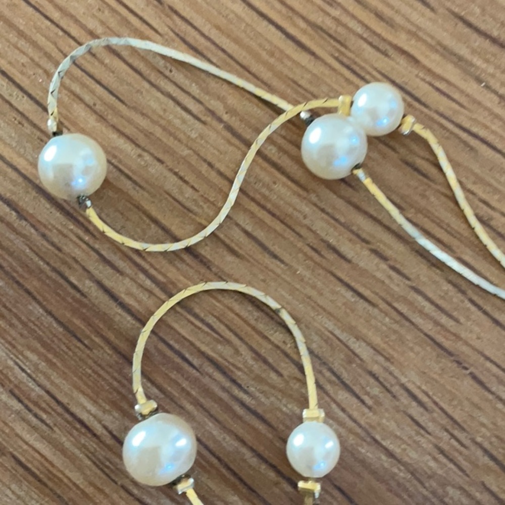 Korea Faux Pearl Gold Tone Strand Necklace - Picture 5 of 5